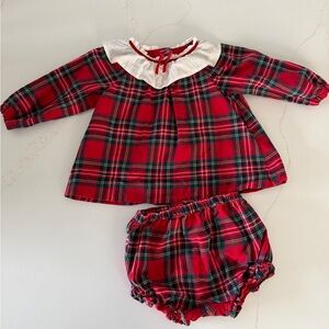 Janie and Jack Red Plaid Baby Dress with Bloomers